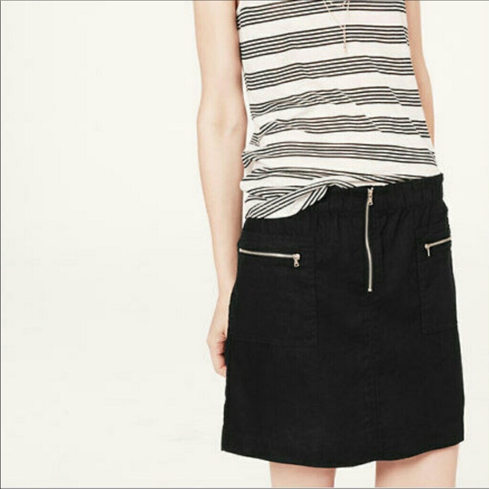 Lou & Grey Olive moto linen skirt